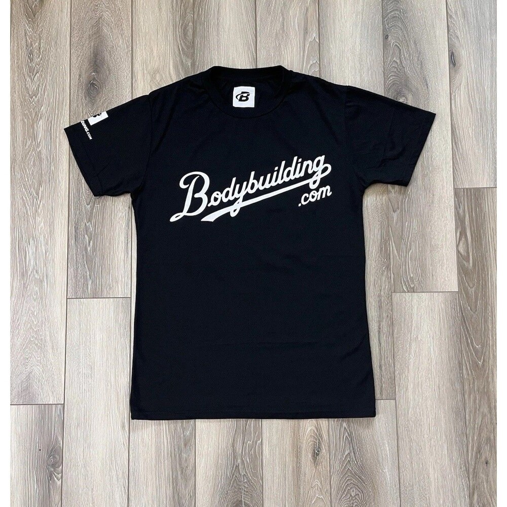 BODYBUILDING.COM Men's 'Grand Slam Logo' Muscle Gym T-Shirt S Black Small